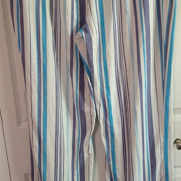 Draw string wide leg Linen blend pants size large - Picture 10 of 12